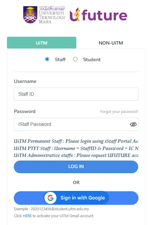Ufuture Staff Login